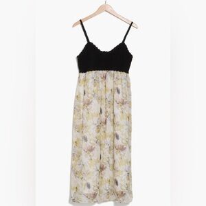 STITCHDROP Mokopuko Crotchet Trim Babydoll Floral Maxi Dress Size Small